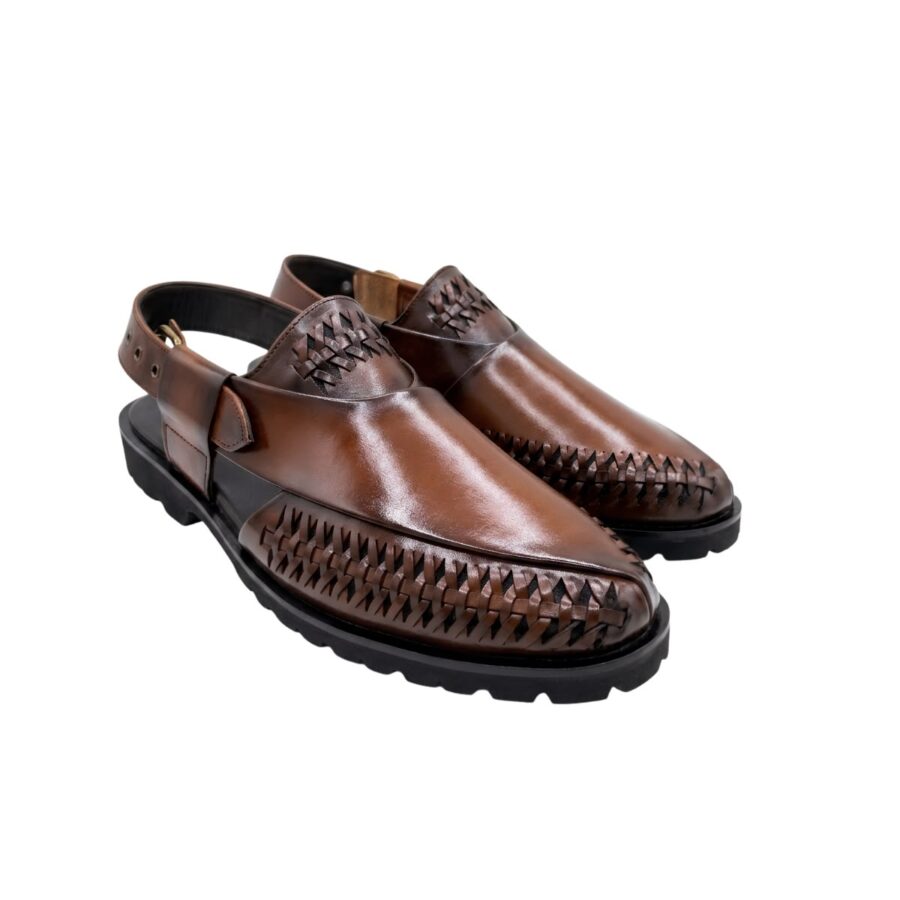 Handmade Cherry Leather Peshawri